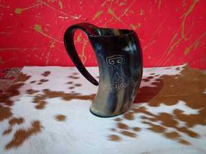 Taza de té de animales vikingos medievales al por mayor, cuerno de buey pulido hecho a mano en opción de artesanía natural de estilo náutico económico - Product Image 5