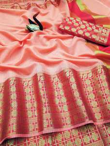 Banarasi-saree de seda con blusa de estilo festival para mujer, ropa india de aspecto moderno, barata, venta al por mayor, surat - Product Image 4