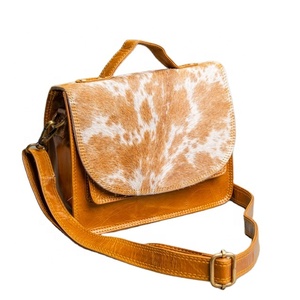 Tendance Style japonais personnalisé 100% sac à bandoulière en cuir véritable cheveux cacher rabat sac de messager en cuir véritable pour dames - Product Image 1