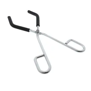 Pince à bécher de laboratoire chromée avec mâchoires antidérapantes en caoutchouc non inflammable, durable et sûre pour une manipulation précise - Product Image 1