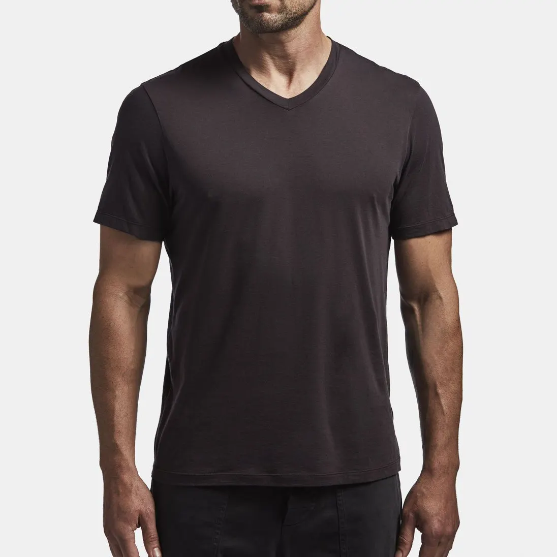 High Quality Slim Fit Custom Logo Printing Black V-Neck Summer T Shirts for Mens Oversize Plain Cotton Mens T-Shirts