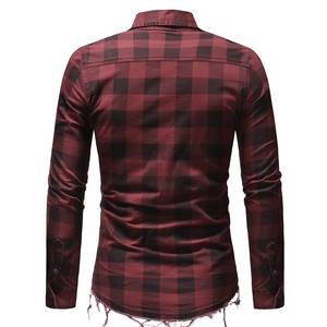 Camisas de vestir tejidas para hombre Venta caliente Botón de manga larga Tallas grandes Casual Liso Business Smart Disponible Púrpura Negro Opción OEM - Product Image 2