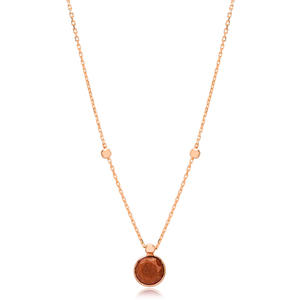 Cadena de eslabones con piedra de ágata brillante, colgante de diseño moderno, turco, hecho a mano, joyería de plata de ley 925 - Product Image 3