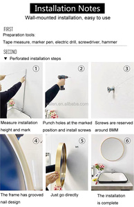 Wholesale Decorative Champagne <strong>Gold</strong> Aluminum Alloy Frame <strong>Circle</strong> Nordic Simplicity Dresser Bathroom Wall <strong>Mirror</strong> - Product Image 4