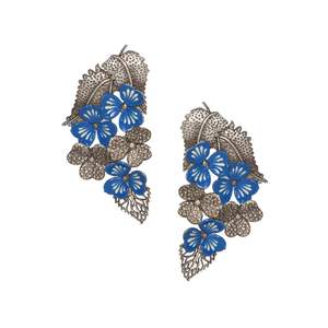 ต่างหูรูปใบไม้สำหรับผู้หญิงและเด็กผู้หญิง,ตุ้มหูแบบห่วงแฟชั่นด้ามเงินรูปลักษณ์ใหม่ล่าสุด - Product Image 1