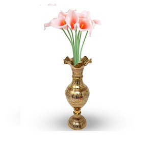 En gros Grand Plancher Vases des Supports En Métal Fleur Vase Antique Fonte De Fer À La Main En Laiton De Luxe Couleur Or Grand Mariage De Fleur Pot - Product Image 1