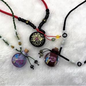 Hecho a mano barroco de oro de plata de aluminio botella de Perfume de aceite esencial de vidrio colgante - Product Image 1