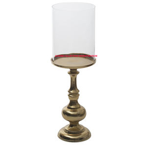 Bougeoir d'ouragan de conception en métal personnalisé Antiqui en laiton avec verre disponible - Product Image 1