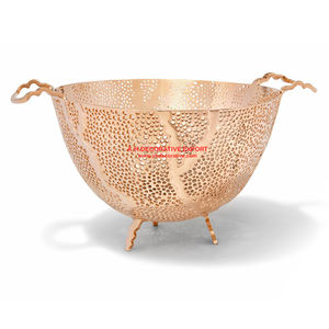 Bol de corbeille à fruits en métal doré de haute qualité avec base à pied Décoration de cuisine à domicile Vaisselle Bol à pop-corn - Product Image 2