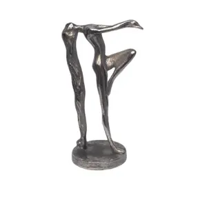 Figur tanzende Dame aus Aluminium guss mit rauem Nickel-Finish Home Decor Metalls kulptur