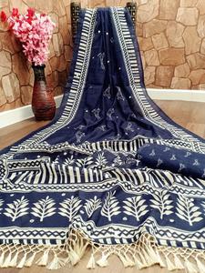 Sarees Seda Ropa de fiesta India Último diseñador Ropa de mujer Sari con blusa Japón Satén Crape Seda Telas suaves Impresión digital Sari Alphanumero - Product Image 6