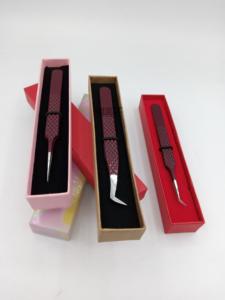 Pinzas de Acero Inoxidable para Extensión de Pestañas con Punta Plateada y Agarre de Diamante, Recubrimiento en Polvo Estilo Vino, Diferentes Estilos, Herramientas de Belleza - Product Image 3