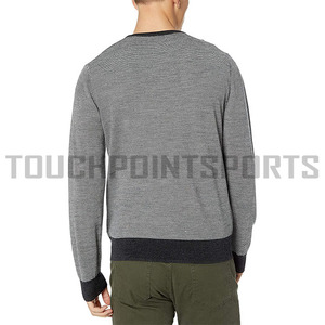 Vente en gros Pull Argyle en tricot personnalisé pour hommes Pulls surdimensionnés 100% pur coton pour hommes - Product Image 3