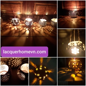 Wholesale eggshell inlay <b>coconut</b> <b>shell</b> bowls from Ha Thai lacquer - Product Image 4