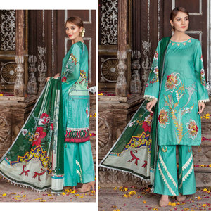 COLECCIÓN SUMAIRA Maria B Casual 3 Pc Vestidos Impresión digital Gasa Hasta la rodilla Manga larga Disponibilidad limitada - Product Image 6