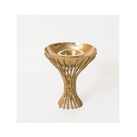 Quemador de incienso de calidad Premium Oud quemador de forma redonda de latón Color oro árabe quemador para la decoración del hogar