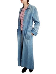 Robe en Jean pour femmes, bleu, plumeau, longue, veste en Jean pour dames, manches longues, vêtement noir, manteau sur mesure C - Product Image 3