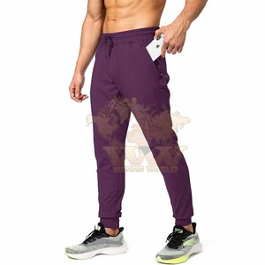 Men's Gym <b>Jogger</b> Trousers Comfortable Stretch Casual <b>Slim</b> Fit Canvas Fabric Drawstring Closure Mid Waist Flat Front OEM Service - Product Image 1
