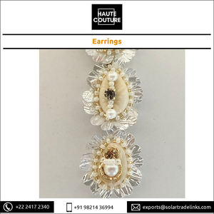 Cuentas bordadas a mano para mujeres, joyería hecha a mano, pendientes de conchas de cauri - Product Image 6