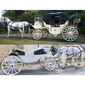 Carruaje Británico de Caballos Blanco para Bodas, Tipo Princesa, en Venta, Elegante Carruaje Victoriano Blanco de Turismo - Product Image 1
