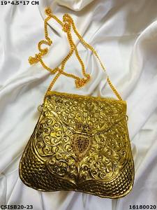 Designer Golden Brass <b>Clutch</b> <b>Bag</b> | Handmade Bridal Evening Ladies <b>Wedding</b> Golden Brass <b>Clutches</b> - Product Image 4