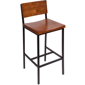 Taburete de madera y Metal con respaldo para BAR, mueble de BAR, comercial, moderno, EPE, esquina de espuma, cartón duro, venta al por mayor - Product Image 2