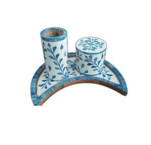 Juego de regalo de Ramadán árabe, incrustaciones de perlas madre de madera, bandeja de quemador Mubkhar Bakhoor, incensario de Oud, incrustaciones de hueso con aroma de rosa para religiosos - Product Image 5