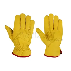 顶级粒面山羊皮司机手套，带梯形拇指价格便宜，质量最好的工作安全手套