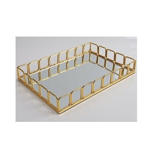 Metal And <b>Mirror</b> Food Serving <b>Tray</b> Highest Quality <b>Rectangle</b> Shape Food Serving <b>Tray</b> For Wholesale Supplier - Product Image 3