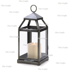 Lanterne suspendue en fer et en verre, taille et forme personnalisées, lanterne décorative pour bougies, pour les événements de mariage, décoration de table - Product Image 1