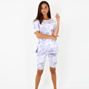 Conjunto de pijama de chaleco de verano informal XL de algodón de alta calidad para mujer, ropa de dormir corta con decoración de patrón, técnica lavada, venta al por mayor - Product Image 6