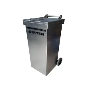 240 Liters Galvanized Metal Garbage Container from Turkish Manufacturer for Outdoor