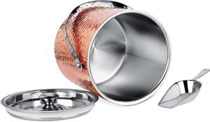 Seau à glace en acier inoxydable martelé à double paroi de qualité supérieure avec pelle et couvercle, vaisselle de bar isolée pour la maison et l'hôtel - Product Image 3