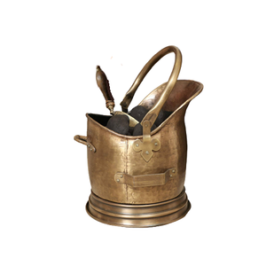 Cubo de cesta de carbón de cobre de diseño ventajoso con mango Herramientas de chimenea para exteriores de calidad Premium Cubo de carbón - Product Image 4