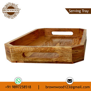 <b>Wholesale</b> Handmade Wooden Octagonal Serving Tray <b>Best</b> Quality Top Sale Manufacturer and Exporter of Multipurpose Tray Wooden - Product Image 4