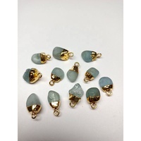 Pendentif en pierre précieuse pour bijoux et accessoires, breloque, en forme d'aigue-marine rugueuse, naturelle, avec connecteurs, 18 modèles, mois