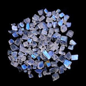 หินจันทราธรรมชาติสีรุ้งและลาบราดอไรต์ดิบ2มม.-8มม. เครื่องประดับอัญมณีหลวม DIY ความสูง3มม. คริสตัลสีฟ้าสำหรับการรักษา - Product Image 1