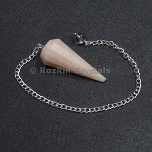 New arrival Cream moonstone 12 Faceted Pendulums - Product Image 1
