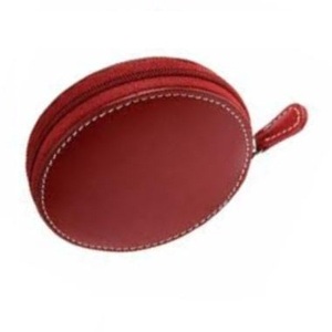 New Arrival Premium Quality Genuine Leather Round Shape Red Color <b>Coin</b> <b>Case</b> - Product Image 1