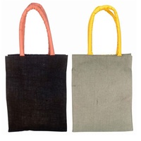 Sac fourre-tout pliable de taille moyenne en jute 100% de haute qualité avec poignées, motif uni, écologique, fabriqué économiquement au Bangladesh