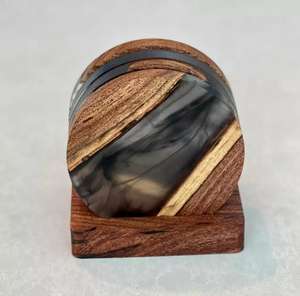 Sous-verres à thé en résine de bois de haute qualité ensemble de 4 pièces articles ménagers hôtel Restaurant vaisselle sous-verres pour boissons sous-verres en résine personnalisés - Product Image 2