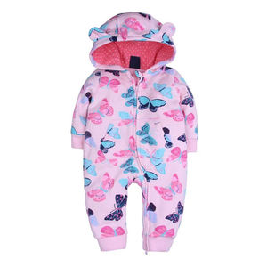 Hot sale winter baby cotton romper printed cartoon double layers <b>hoodie</b> newborn baby romper - Product Image 6