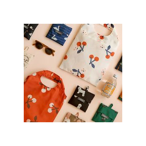 Bolsa de poliéster plegable reciclable personalizada para comestibles, duradera, a la moda, con logotipo de letra, regalo de uso diario - Product Image 2