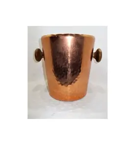 Simple Design Copper Beer Bucket Handicraft Barware Hotel for Beverage Tub and beer and Wine Chilled for Hot Sale Product