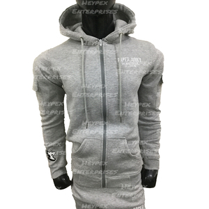 2025 Premium <b>Men's</b> <b>Grey</b> Zipper Hood <b>Sweatshirts</b> Solid Drop Shoulder Tracksuit Embroidered Technique Winter Outdoor Fashion Wear - Product Image 1