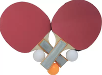 Ensemble de 2 raquettes de tennis de table en bois de peuplier HRM avec balles, design et taille personnalisables, poignée droite, mise au point sur le centre