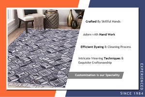 Alfombra moderna de algodón tejida a mano, Alfombra de lujo de fibra natural de pila baja, para sala de estar, dormitorio, duradera, elegante, respetuosa con el medio ambiente, para mascotas - Product Image 6