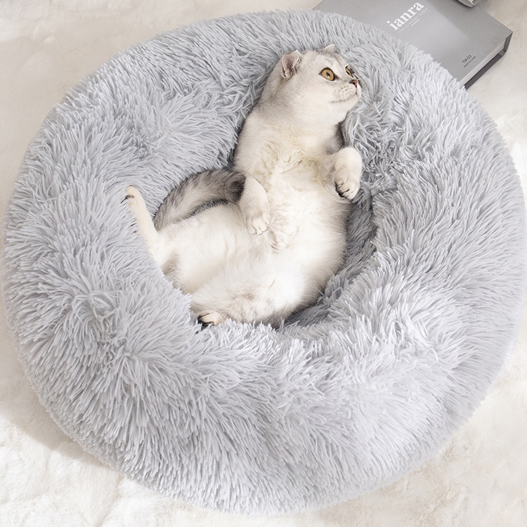 Wholesale Factory 50*50*4cm Warm Washable For Small Animal And Furry Round Pet Bed With Memory Foam For Pets