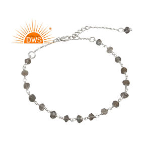 Handmade Fine Sterling Silver <b>Bracelet</b> Labradorite <b>Gemstone</b> <b>Bracelet</b> Wholesale Silver Jewelry - Product Image 1