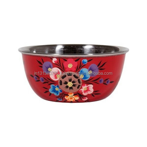 Mới Nhất Thép Không Gỉ Kim Loại Tùy Chỉnh Thiết Kế Salad Hoặc Trái Cây Phục Vụ Bát Tay Sơn Thép Bát Sản Xuất Tại Ấn Độ - Product Image 3